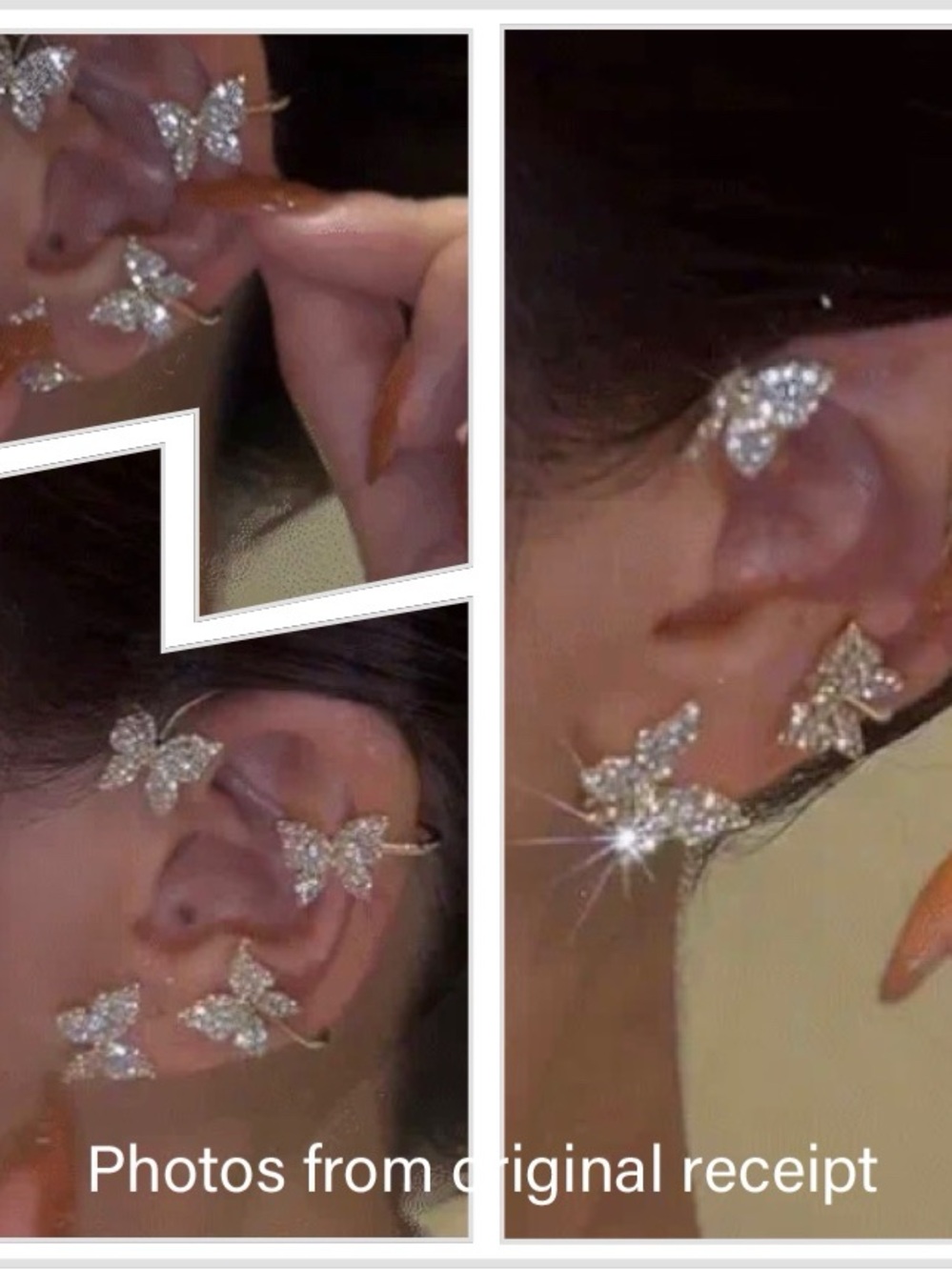 Sparkling Butterfly Earring Cuffs - Picture 11 of 12